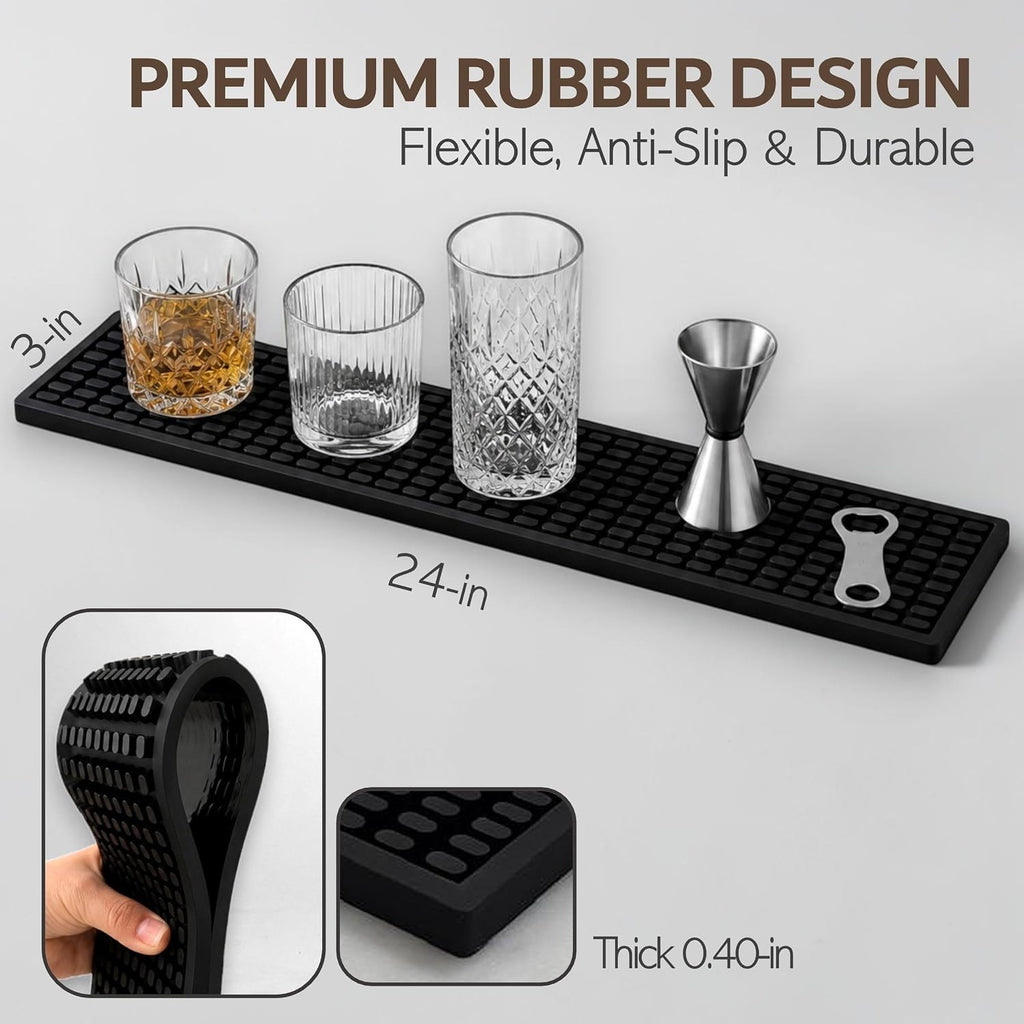 Heavy-Duty Bar Rail Mats | 23.6 x 3.1 by MARELUNNA | BarDepot